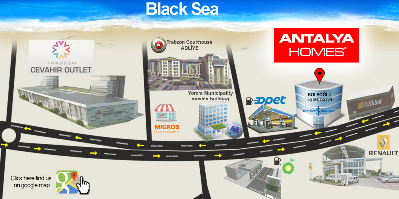 Antalya Homes Trabzon Carte de localisation Où se trouve Antalya Homes Trabzon?